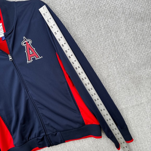 G-III Los Angeles Angels MLB Track Jacket Mens Sz L Full Zip Red Navy‎ - Picture 5 of 11